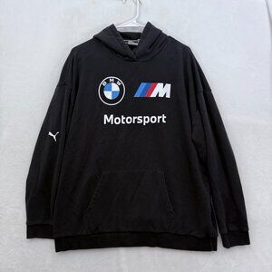 Puma BMW Hoodie Mens L Sweatshirt Pullover Motorsport Logo Fleece